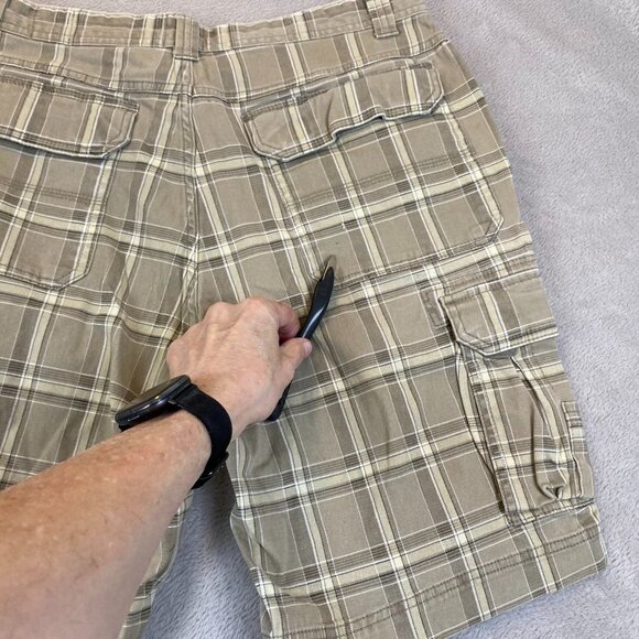 Red Head Mens Plaid Shorts Size 34 Beige Cotton Blend Casual Summer Wear - Picture 7 of 14